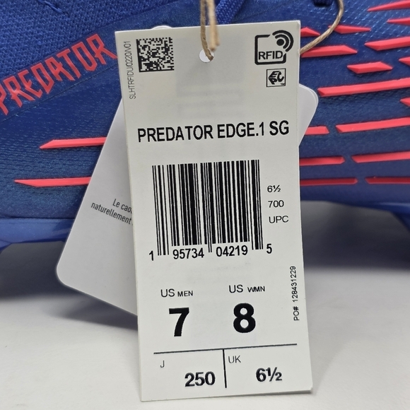Adidas Predator Edge.1 SG Soft Ground Soccer‎ Cleats Men\'s Size 7 H02965 New